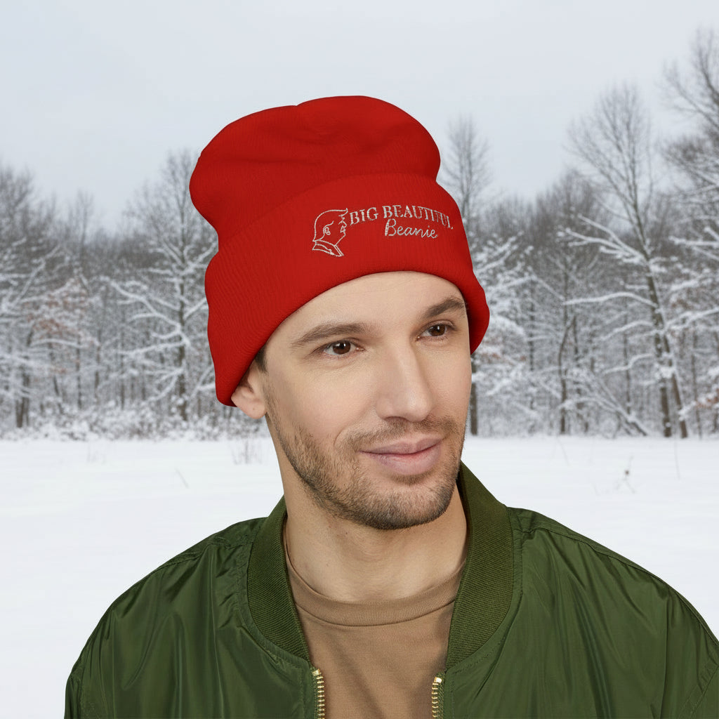 Big Beautiful Beanie — Embroidered Cuffed Knit Hat