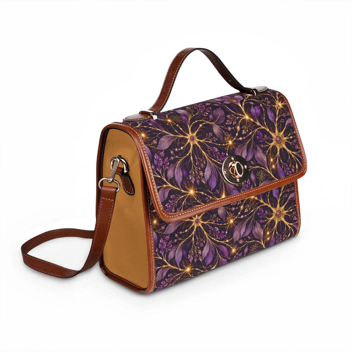 Beautifully Miswired Neuron Floral Satchel Bag | Epilepsy Awareness Handbag