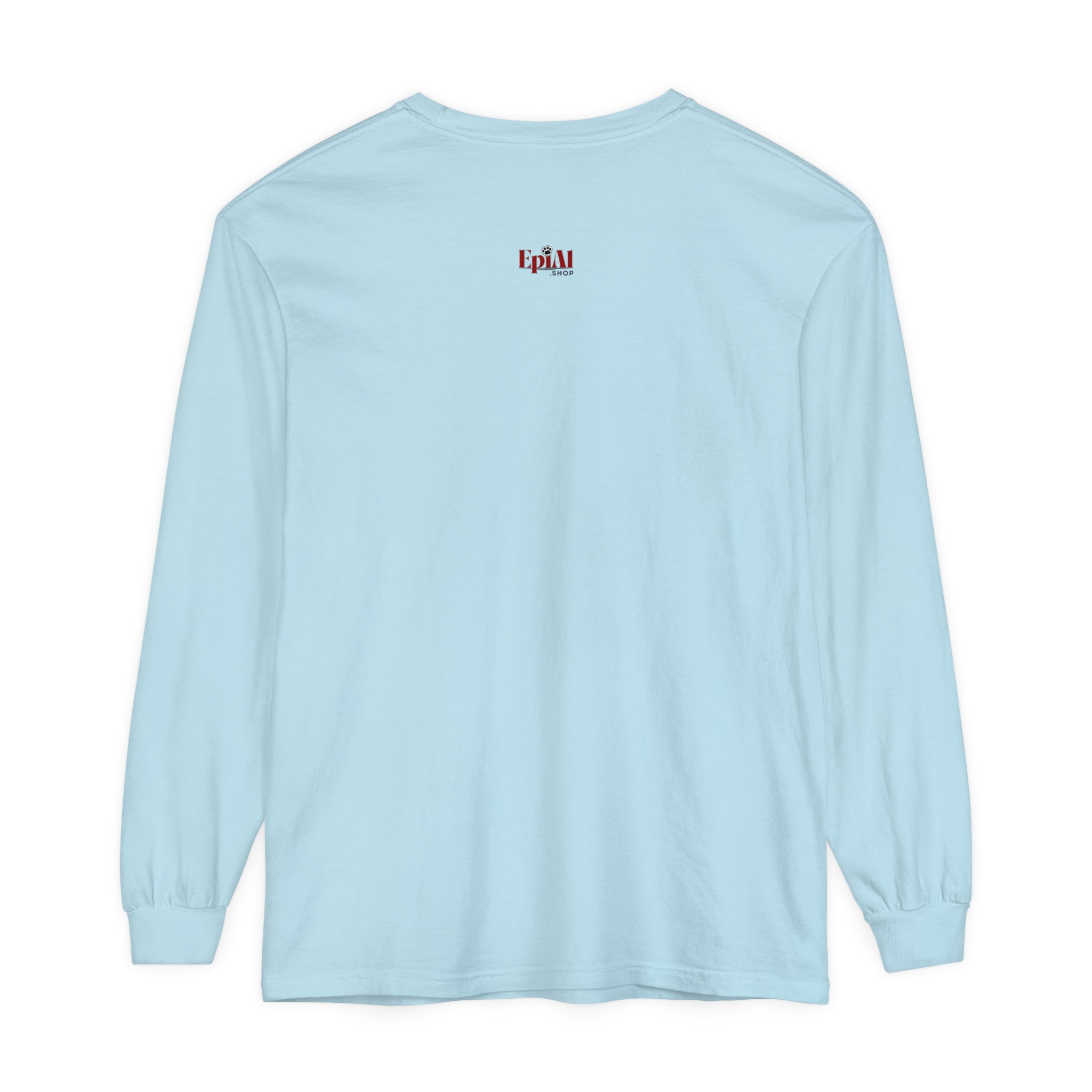 Photo depicting the ​Cat Hair Accessorized Unisex Garment-dyed Long Sleeve T-Shirt from EpiAl's Shop.