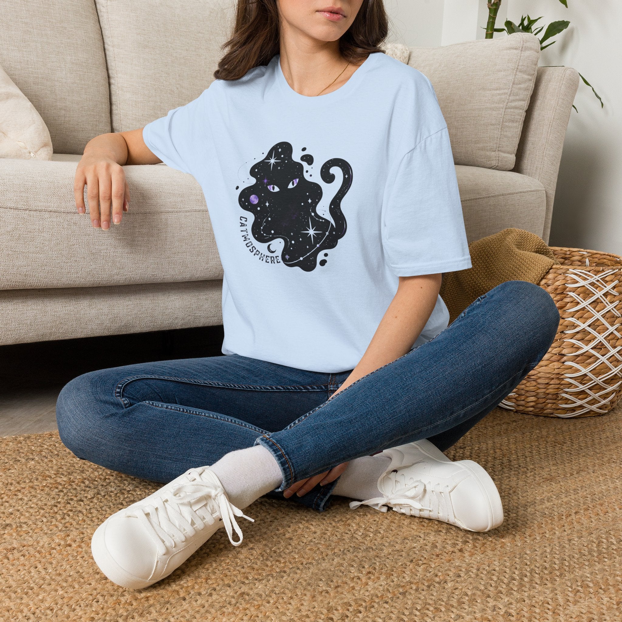 Catmosphere Cosmic Cat T-Shirt | Celestial Black Cat Graphic Tee