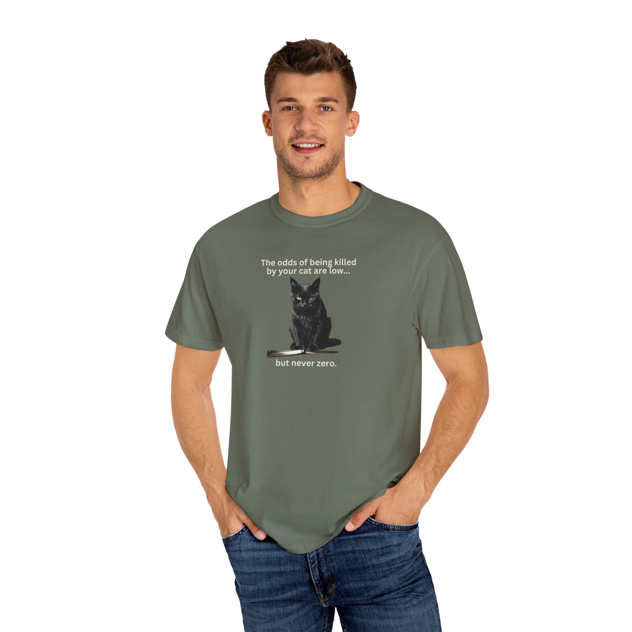 Photo depicting the ​Odds Unisex Garment-Dyed T-shirt from EpiAl's Shop.