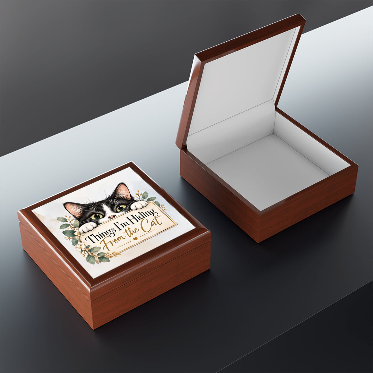 Things I’m Hiding From the Cat Keepsake Box | Funny Cat Lover Storage Box
