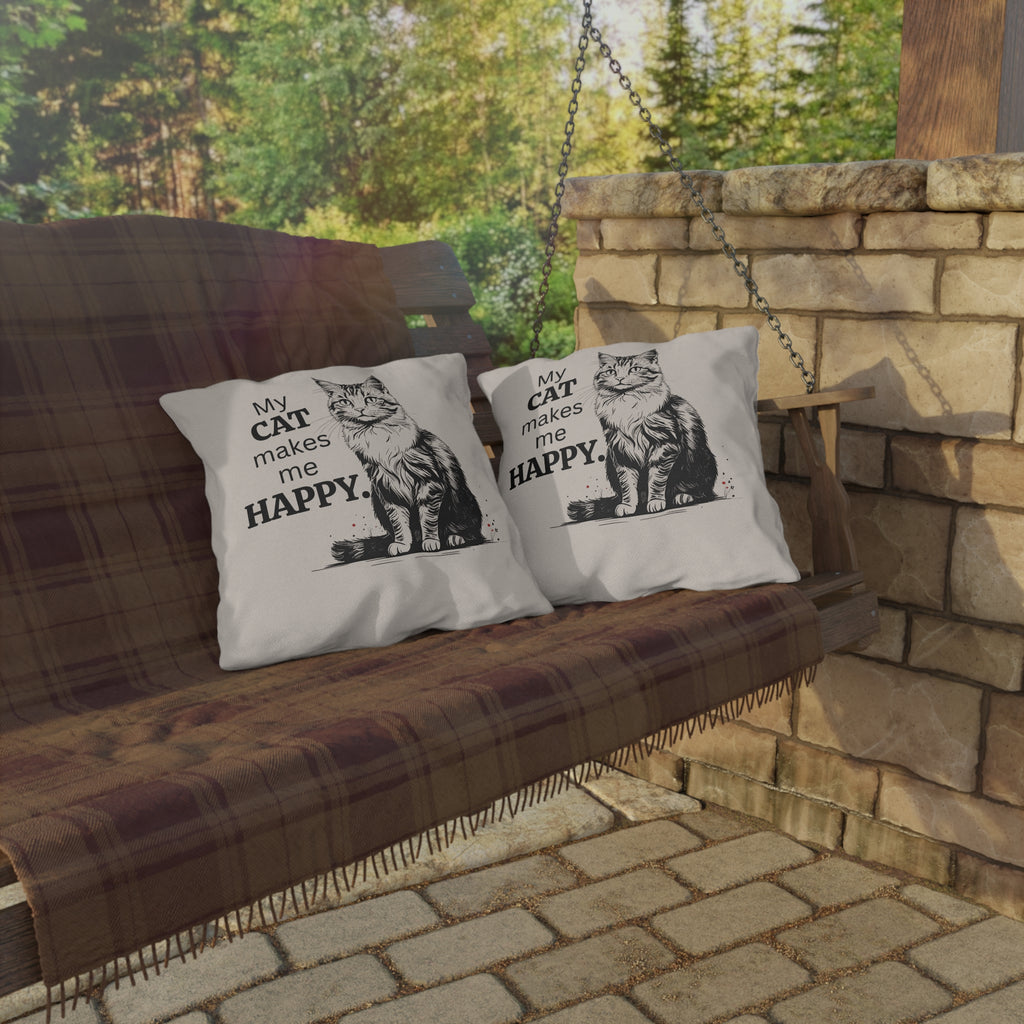 Cat-Themed Outdoor Pillows, Cozy Decor for Cat Lovers