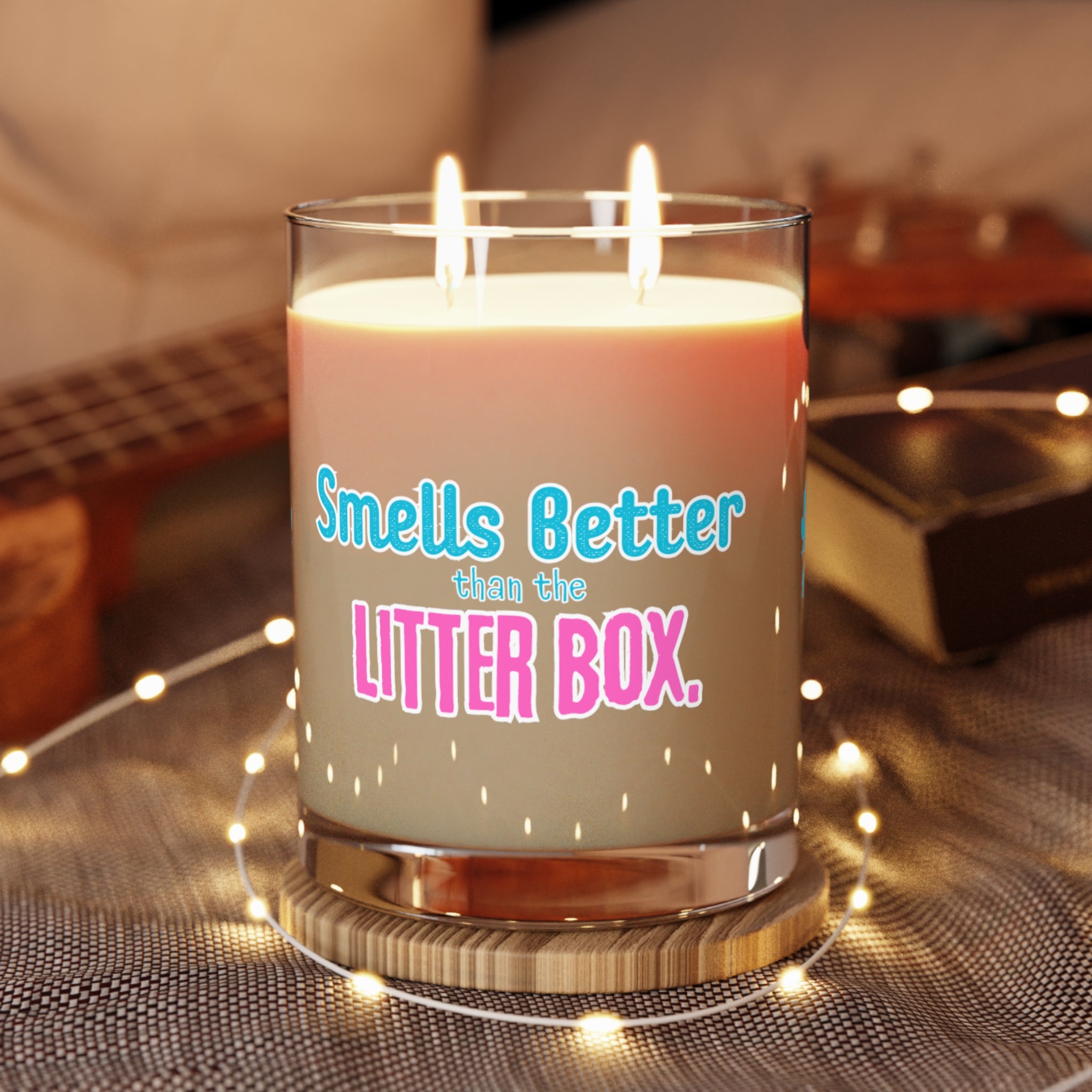 Smells Better Than the Litter Box Two-Wick Soy Candle 11oz Glass