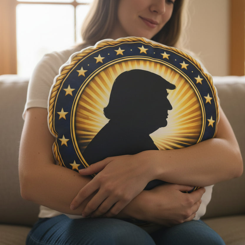 Presidential Seal Shaped Pillow – Classic Round Emblem Design