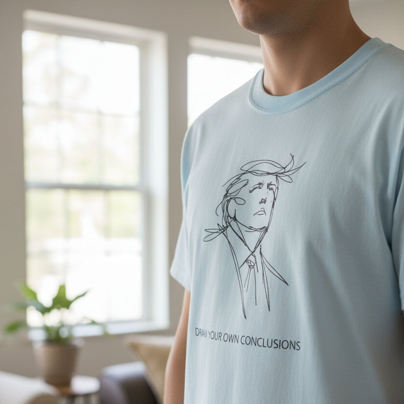 Draw Your Own Conclusions Unisex Graphic Tee – Minimal Line Art Statement Shirt