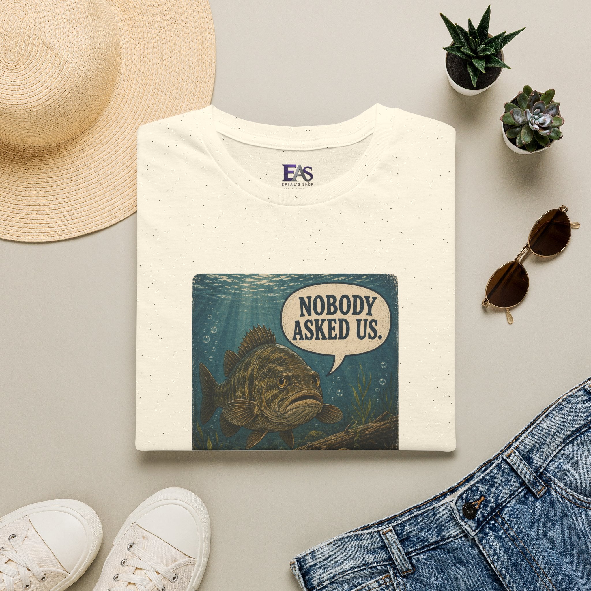 Nobody Asked Us Fish T-Shirt | Lake Ontario Lake America Humor Shirt