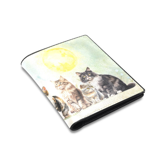 Watercolor Cats Faux Leather Wallet