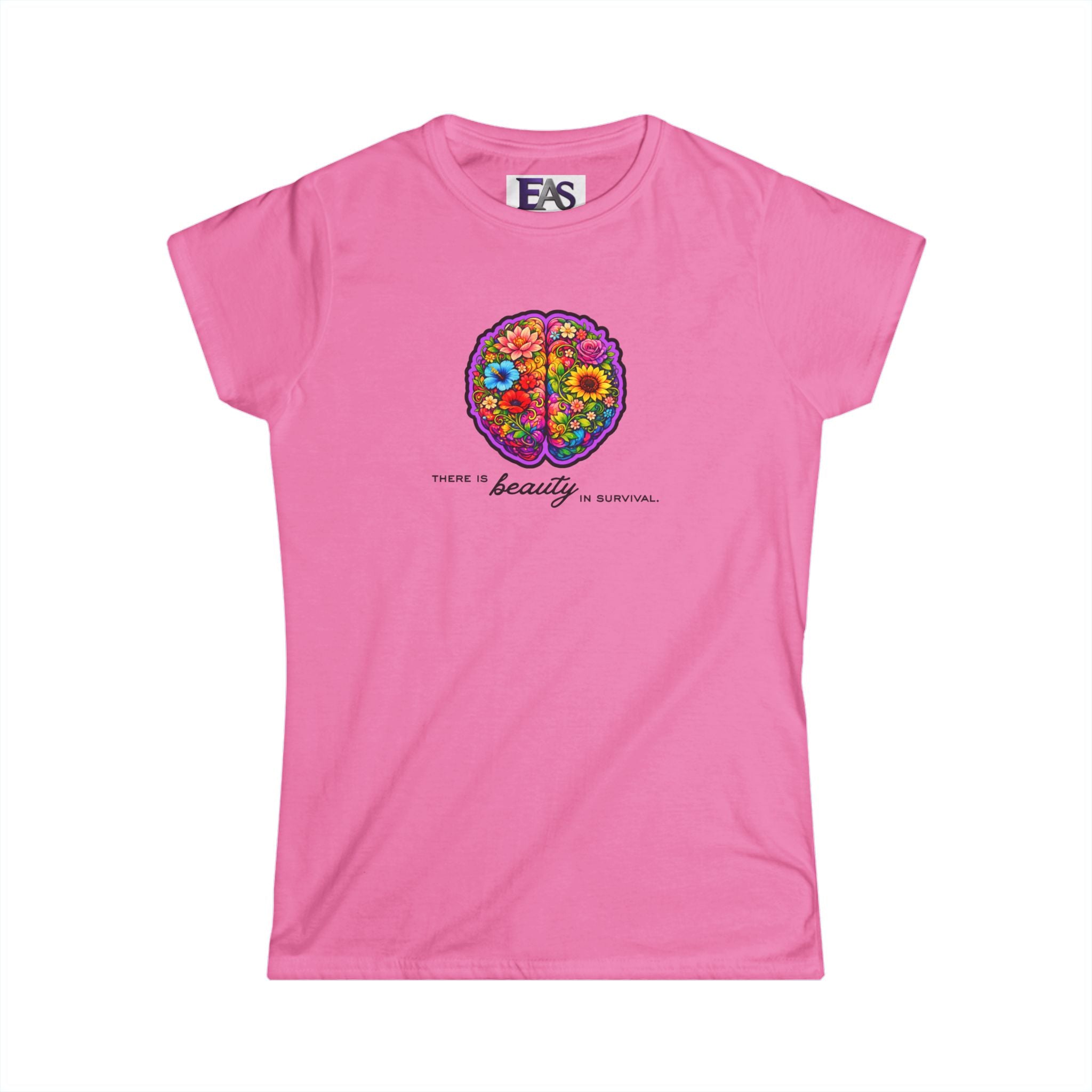 There Is Beauty in Survival Floral Brain Tee
