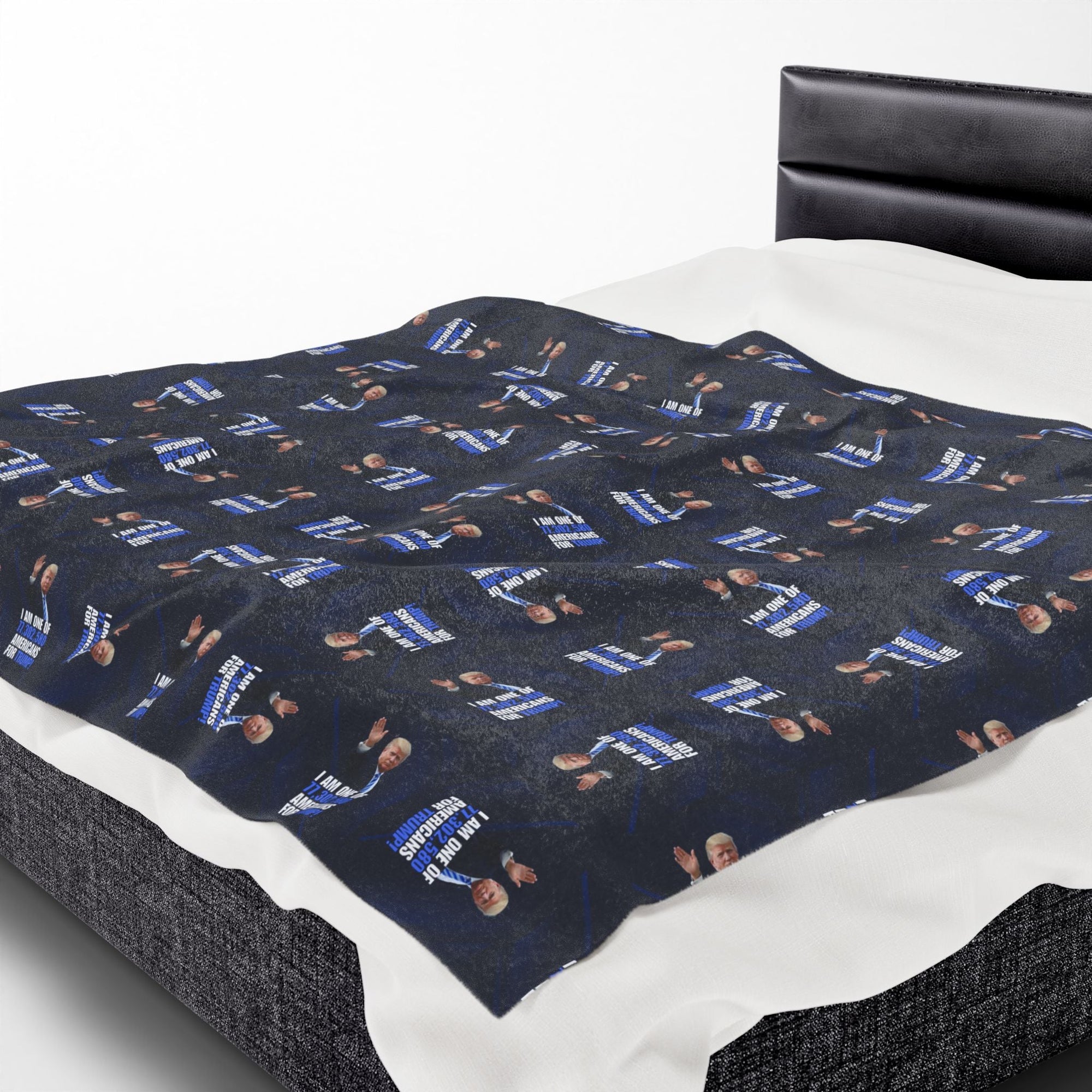 Cozy Velveteen Plush Blanket – Americans for Trump Design Printify