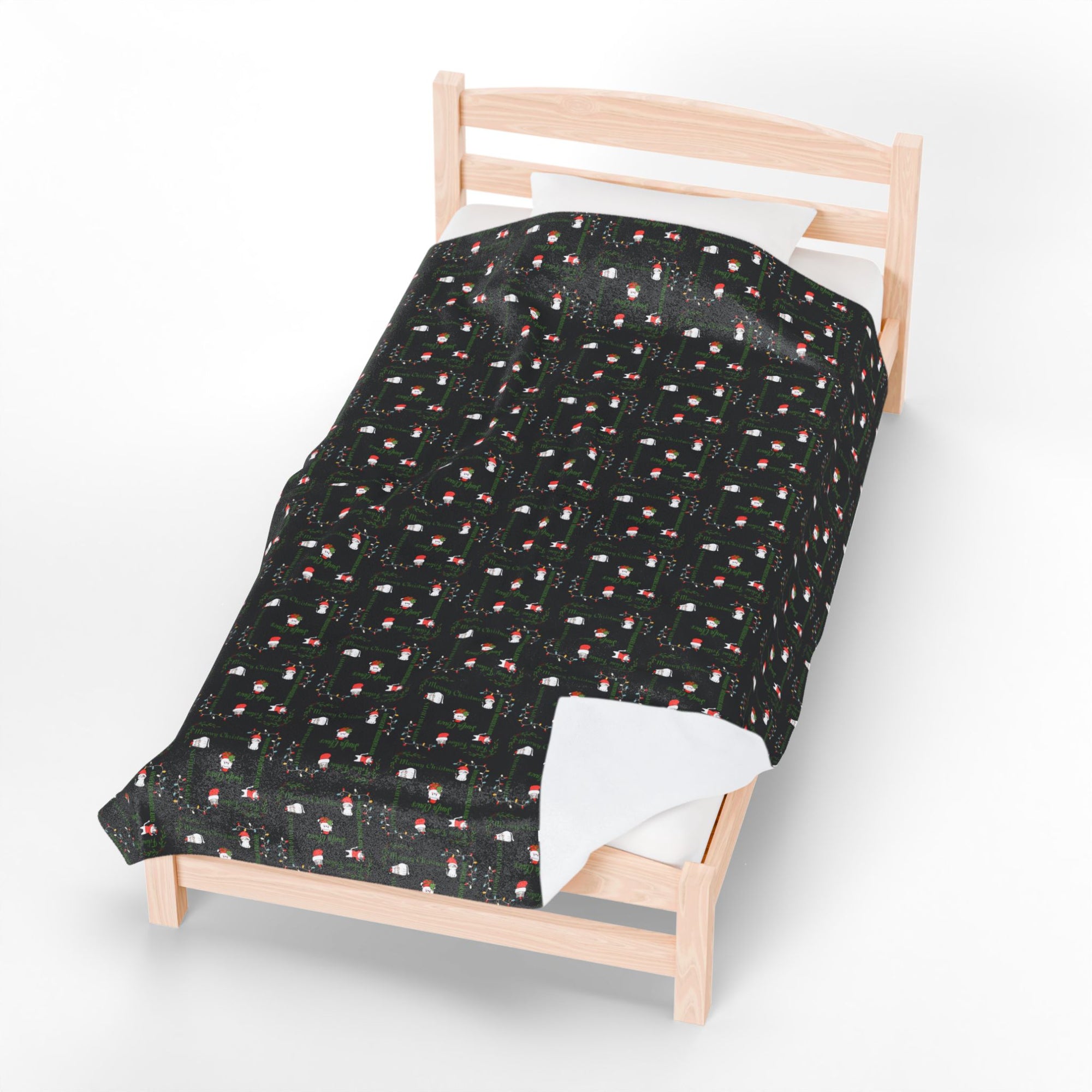 Cozy Christmas Cats Velveteen Plush Blanket