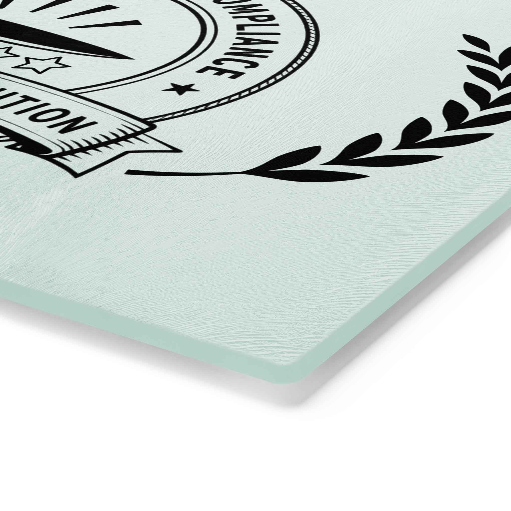 Bureau of Culinary Compliance Cutting Board – “Proceed With Caution” Glass Board
