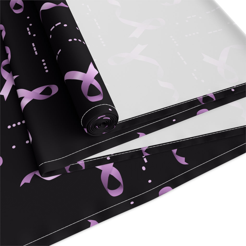 Epilepsy Awareness “HOPE” Morse Code Table Runner – Purple Ribbon Design