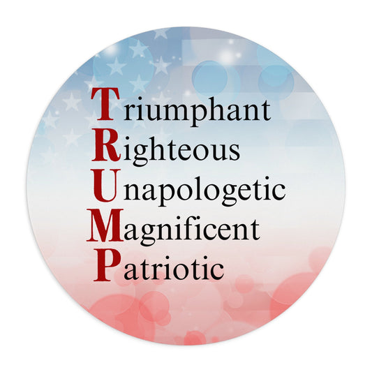 Pro-Trump Acronym Round Mouse Pad Printify