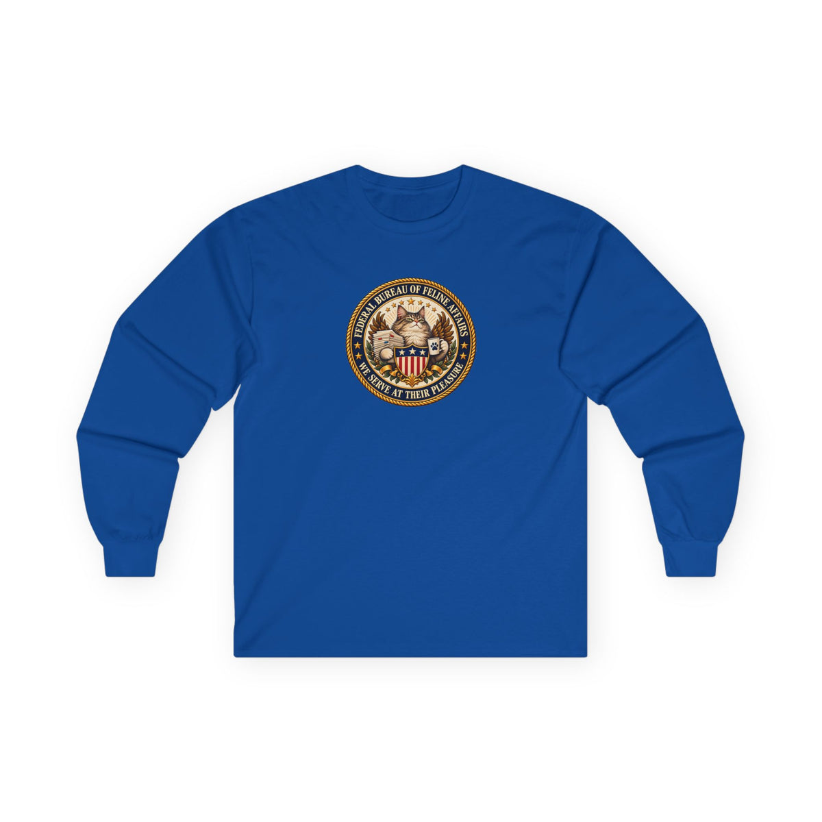 Federal Bureau of Feline Affairs Long Sleeve Shirt | Funny Cat Government Parody Tee