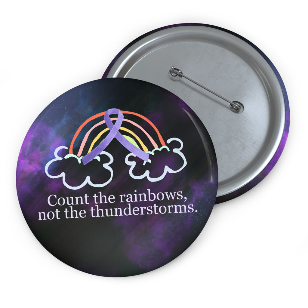 Epilepsy Awareness Pin Buttons - Count the Rainbows Design