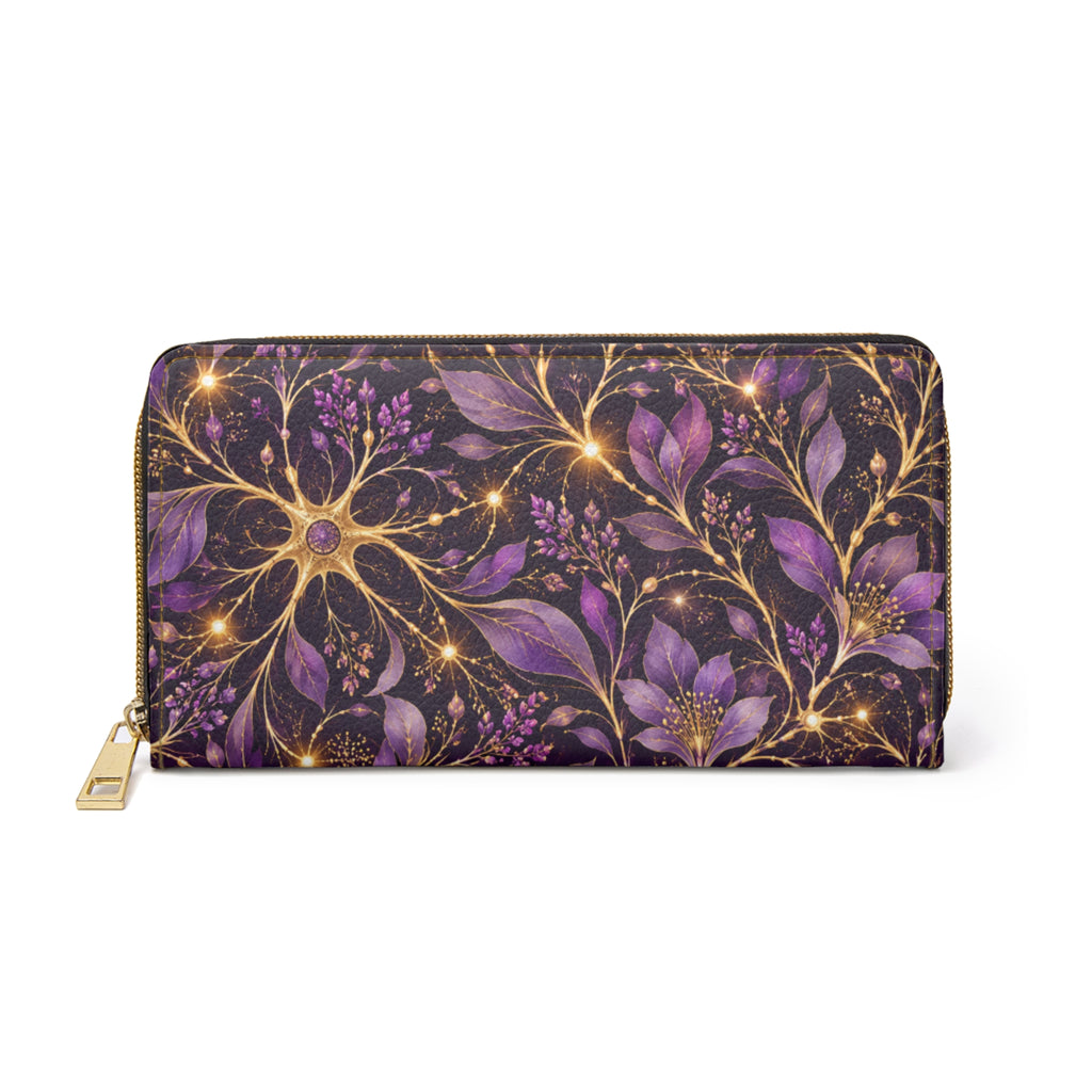 Beautifully Misfired | Purple Neuron Garden Zip-Around Wallet | Epilepsy Awareness
