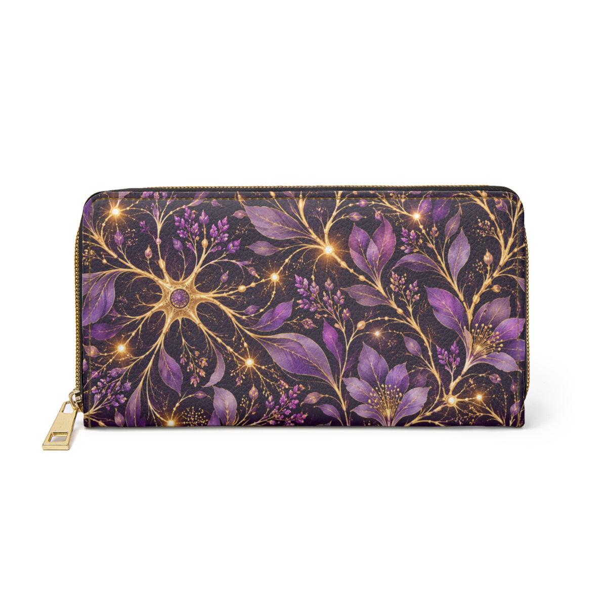 Beautifully Misfired | Purple Neuron Garden Zip-Around Wallet | Epilepsy Awareness
