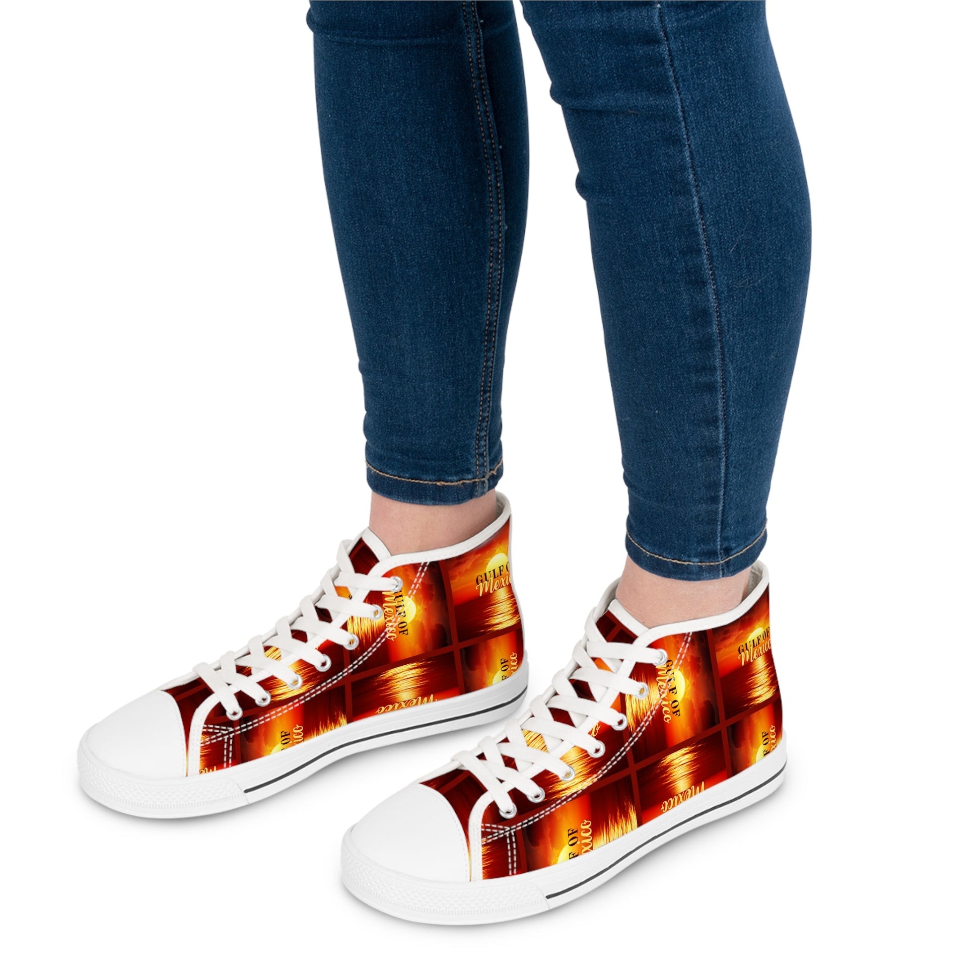 Gulf of Mexico Women's High Top Sneakers - Unique Stylish Footwear Printify