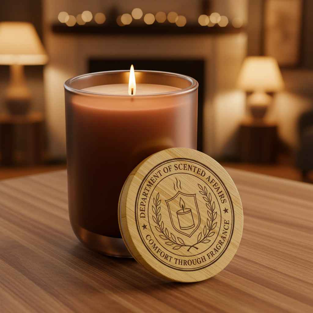 Department of Scented Affairs Soy 14 oz Candle with Engraved Bamboo Lid