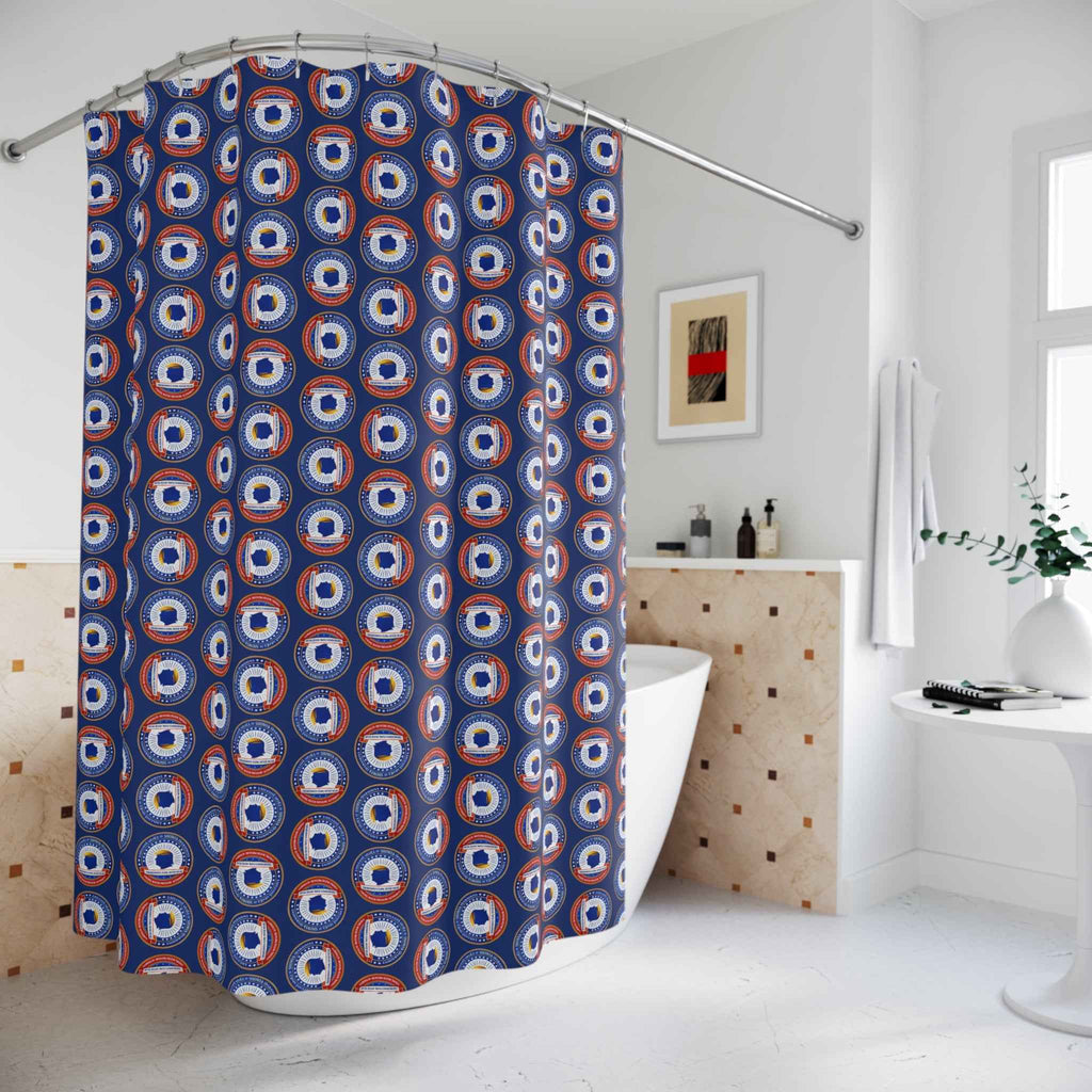 Executive Office of Shower Operations Curtain – Patriotic Faux Seal Shower Curtainn