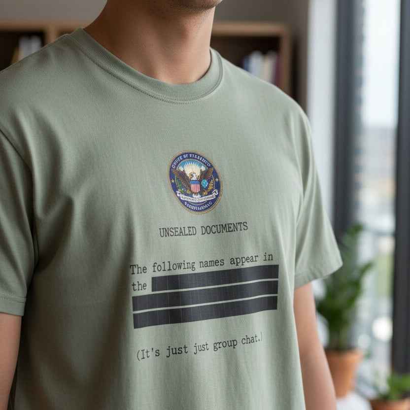 Unsealed Documents Unisex T-Shirt – Redacted Group Chat Political Satire Tee