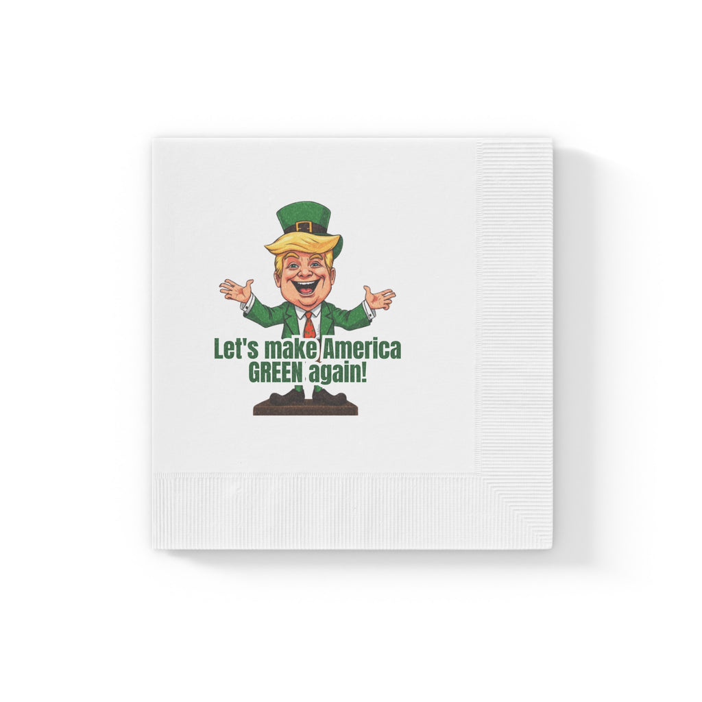 Parody St. Patrick's Day White Coined Napkins
