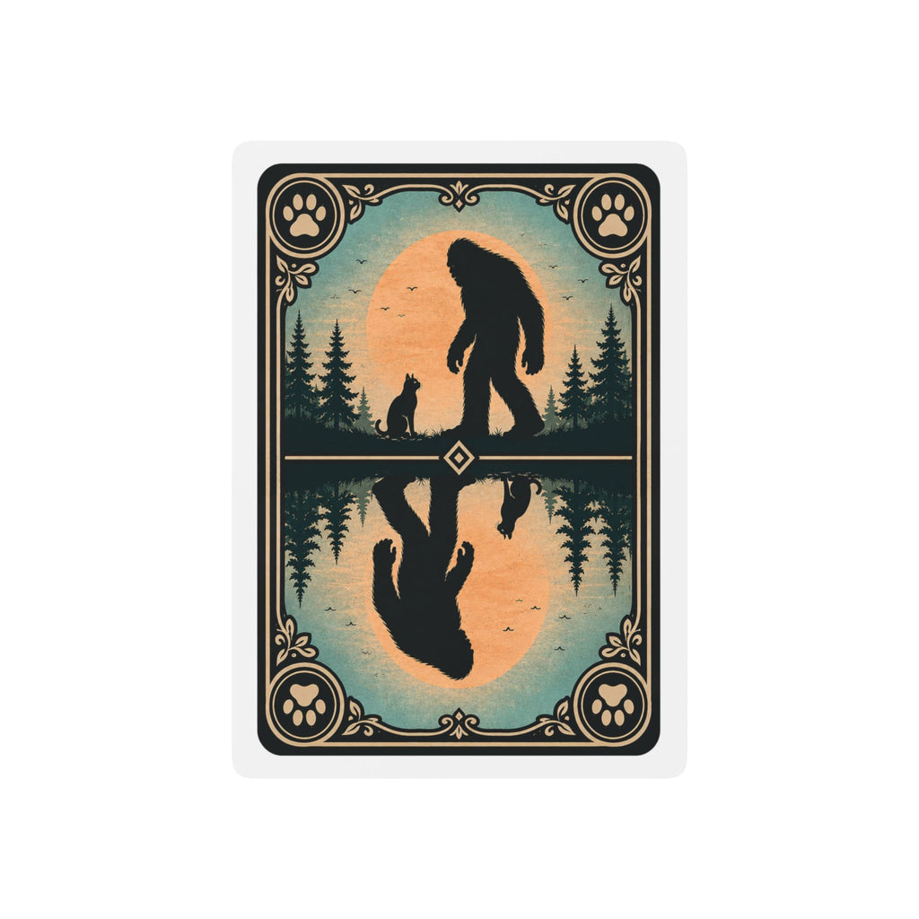 Sasquatch & Cat Playing Cards | Bigfoot Forest Poker Deck