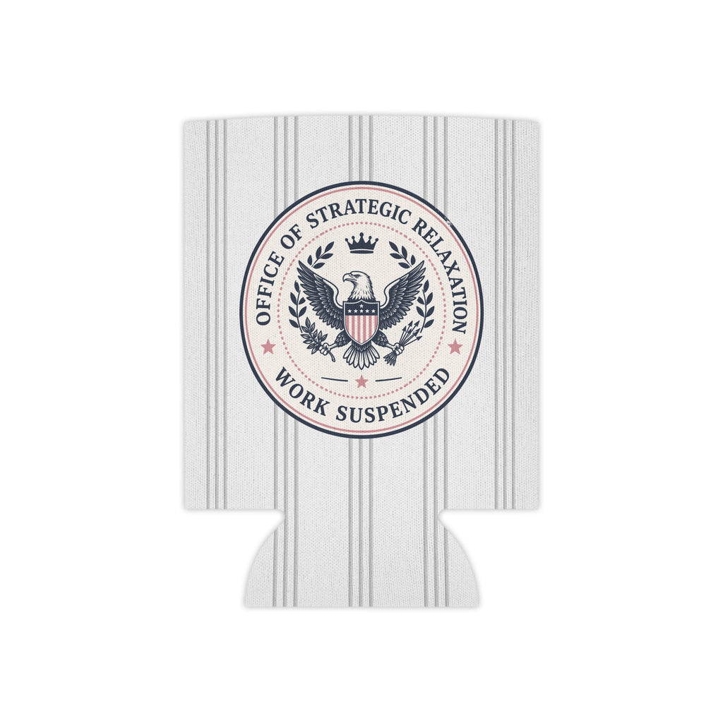 Office of Strategic Relaxation Can Cooler | Work Suspended Funny Koozie