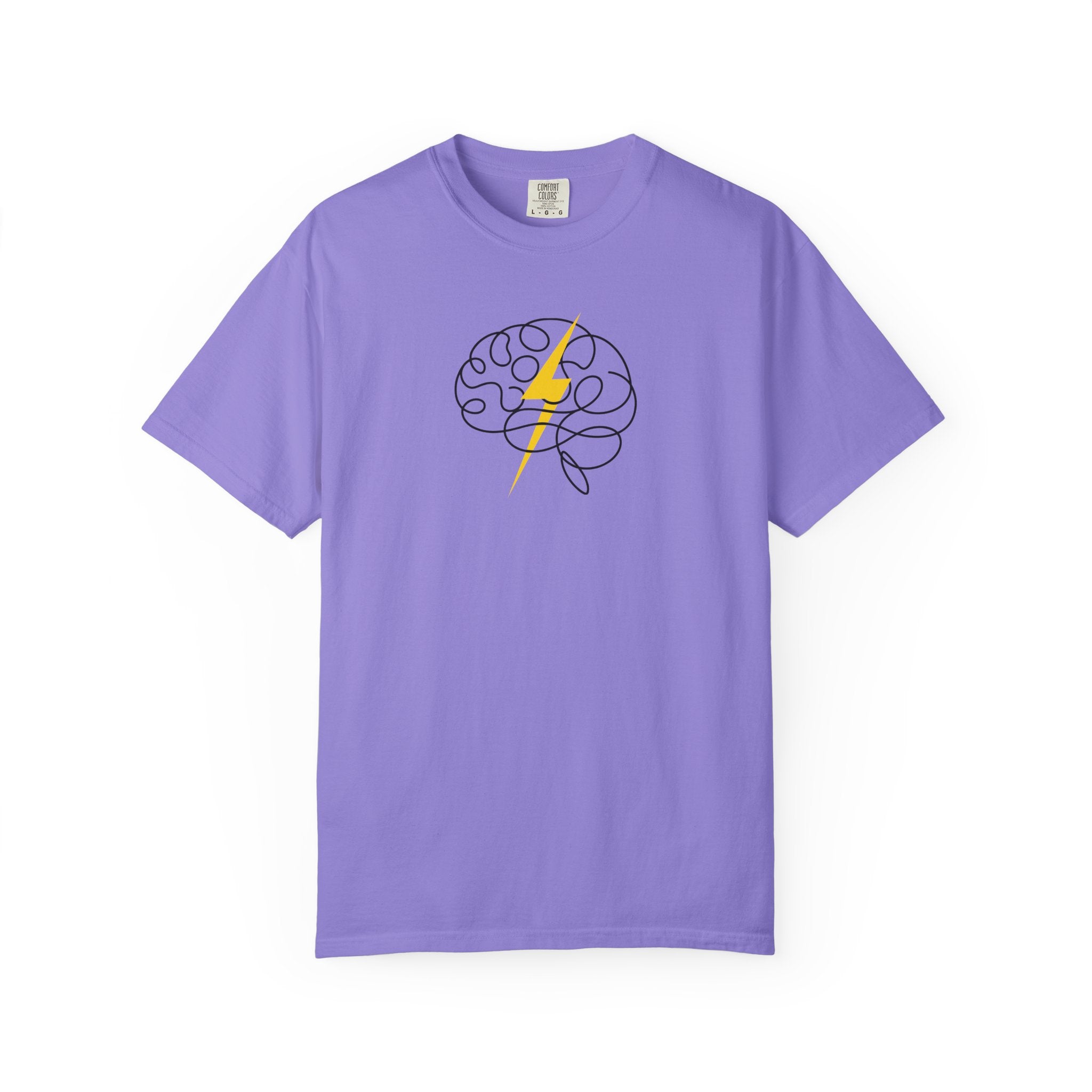 Electric Mind Brain Lightning Garment-Dyed T-Shirt