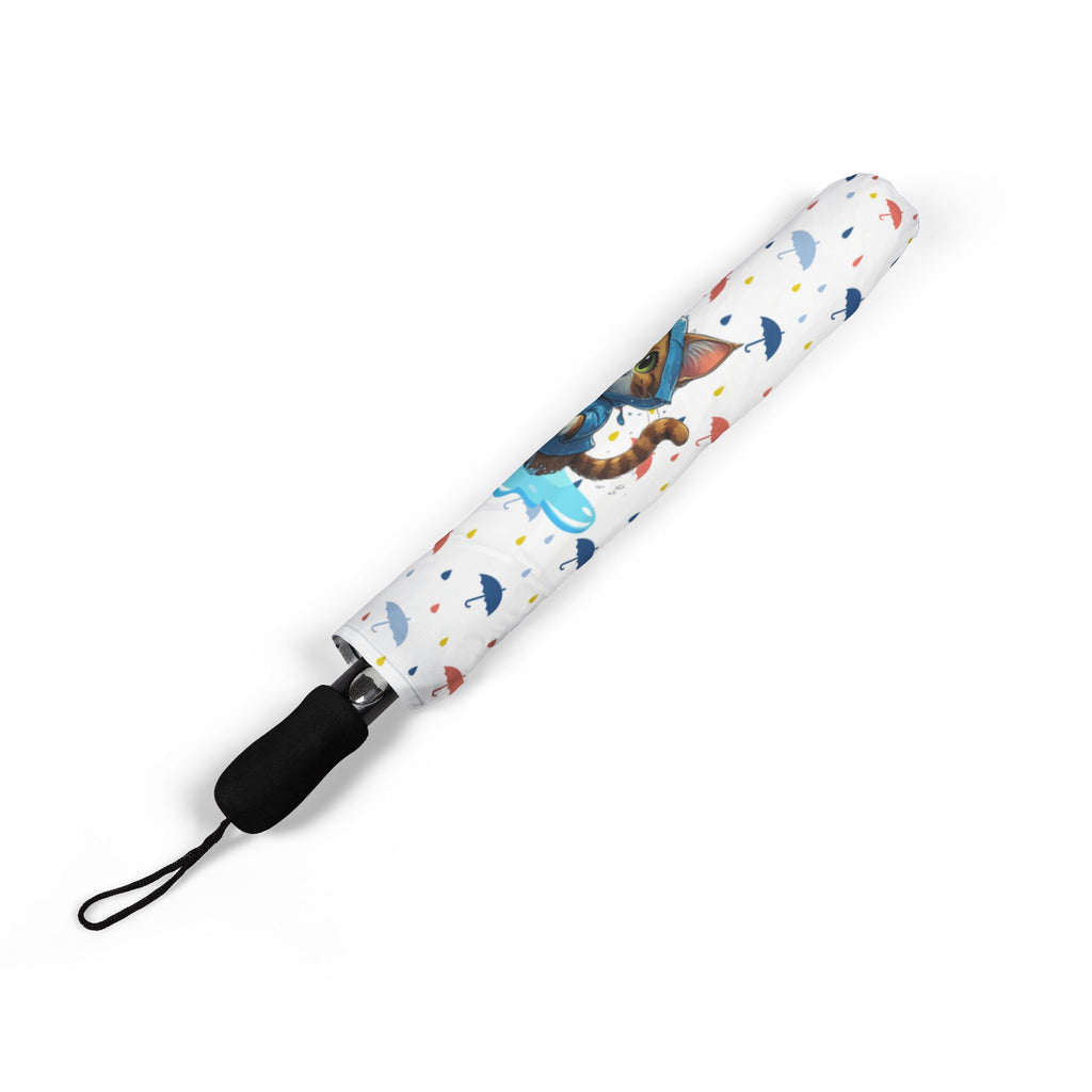 Colorful Puddle Kitty Foldable Umbrella