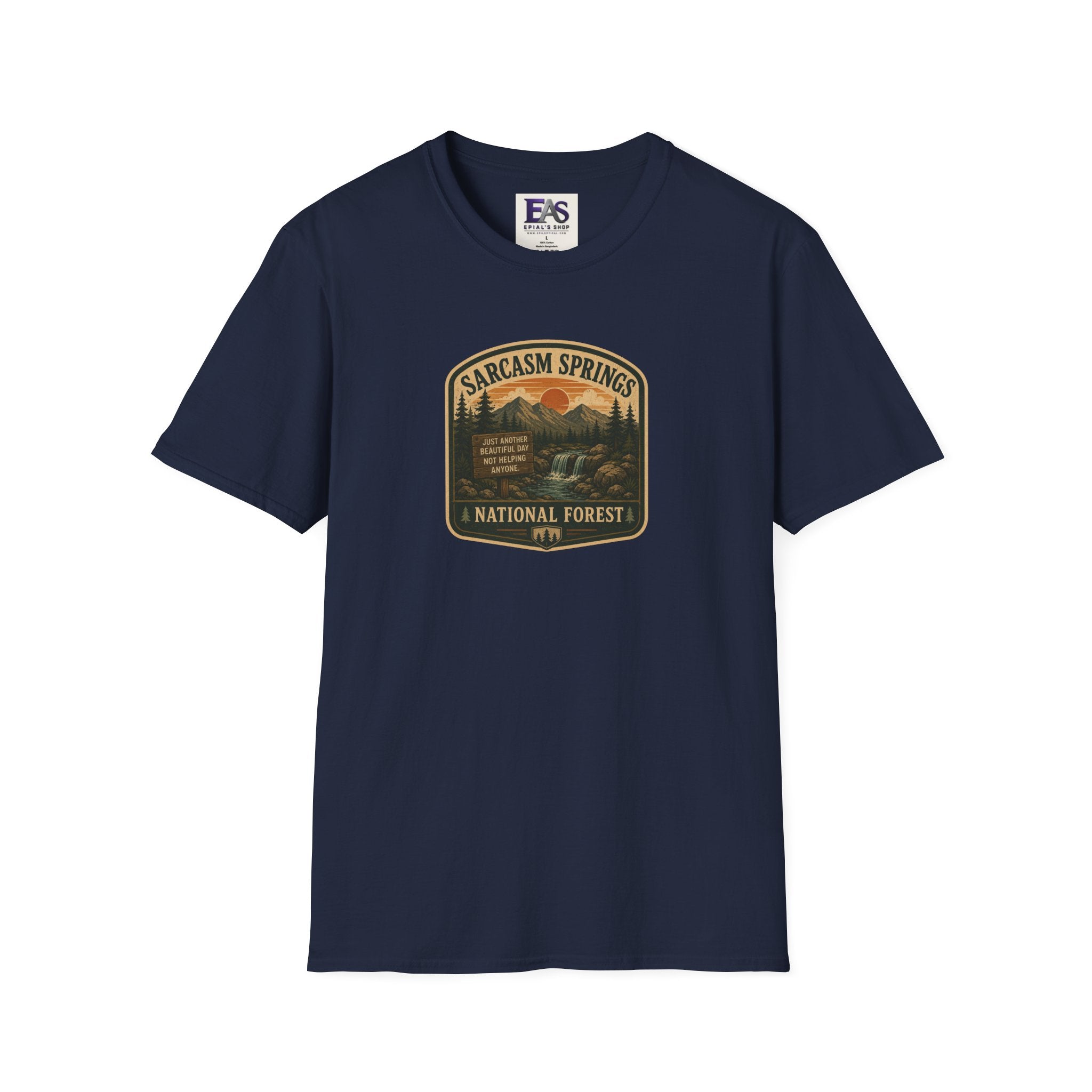 Sarcasm Springs National Forest Unisex T-Shirt | Funny Retro Outdoors Graphic Tee