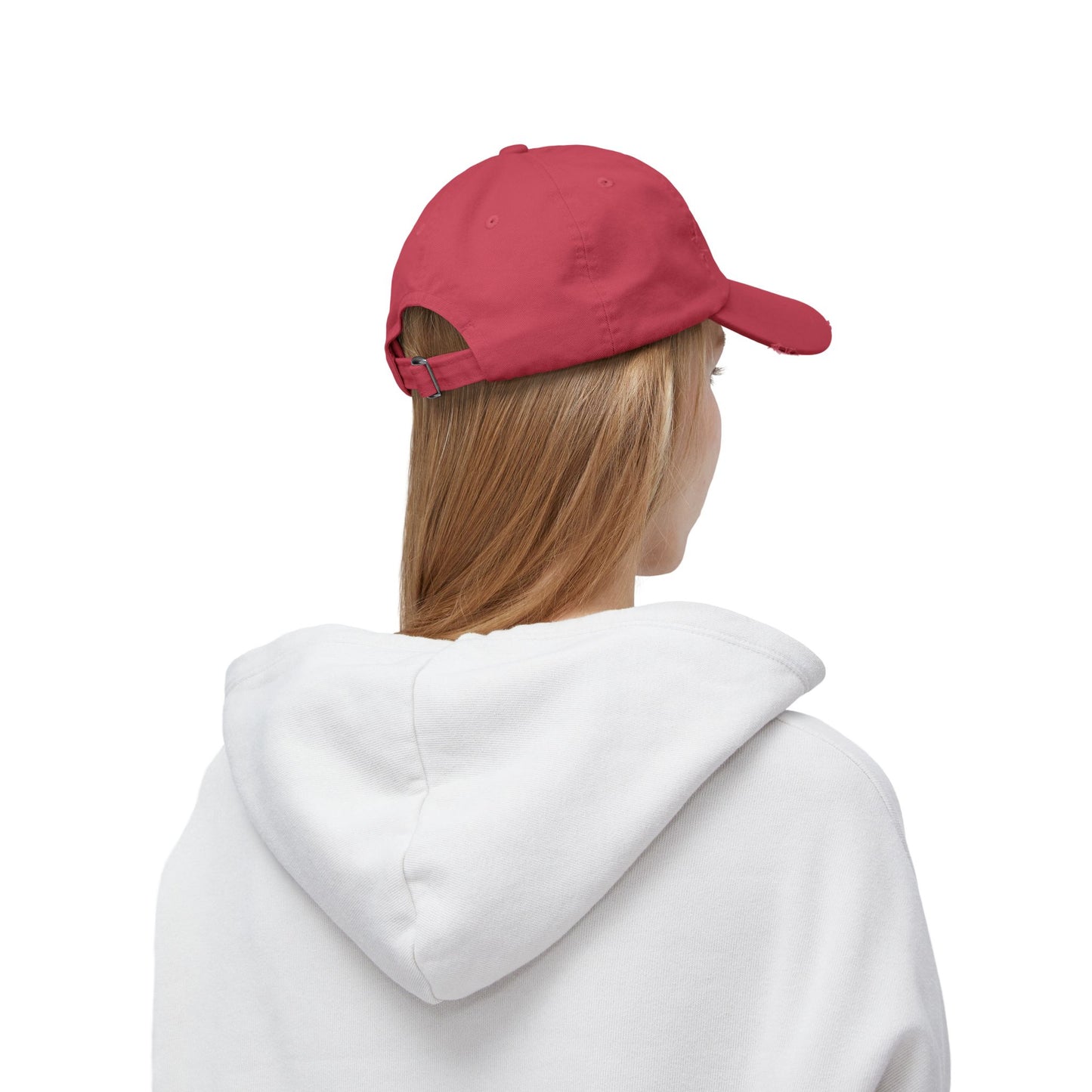Unisex Distressed Cap - "Calm Down, It's Just a Red Hat"