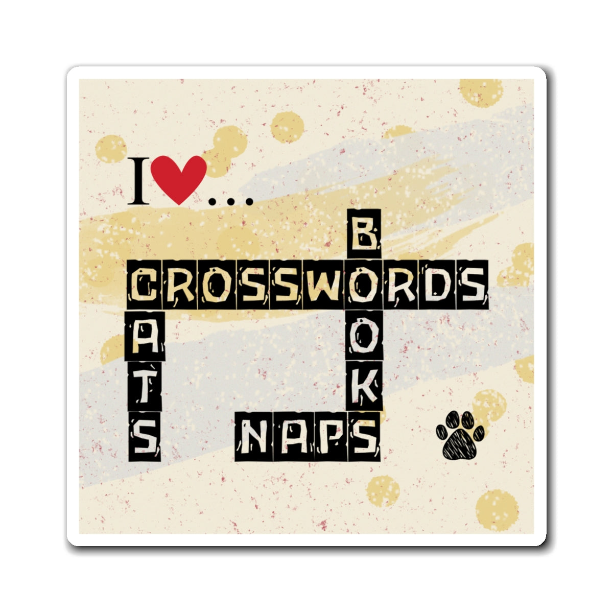 Photo depicting the ​Crosswords and Cats Magnets from EpiAl's Shop.