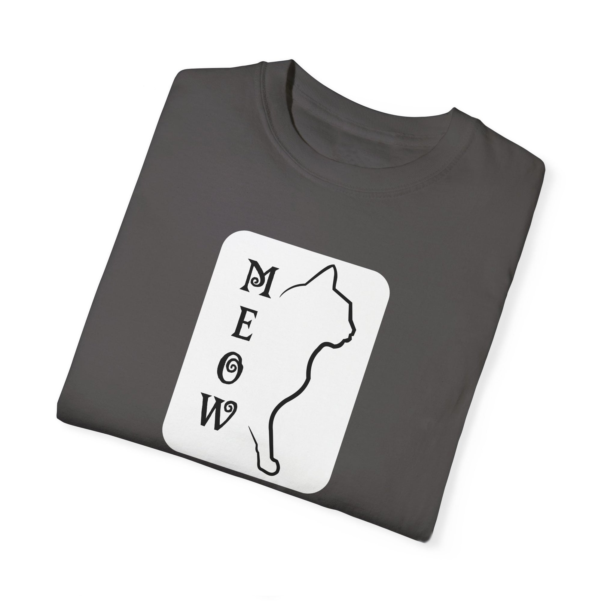 Boxy Meow Unisex Garment - Dyed T - shirt - T - Shirt - Epileptic Al’s Shop
