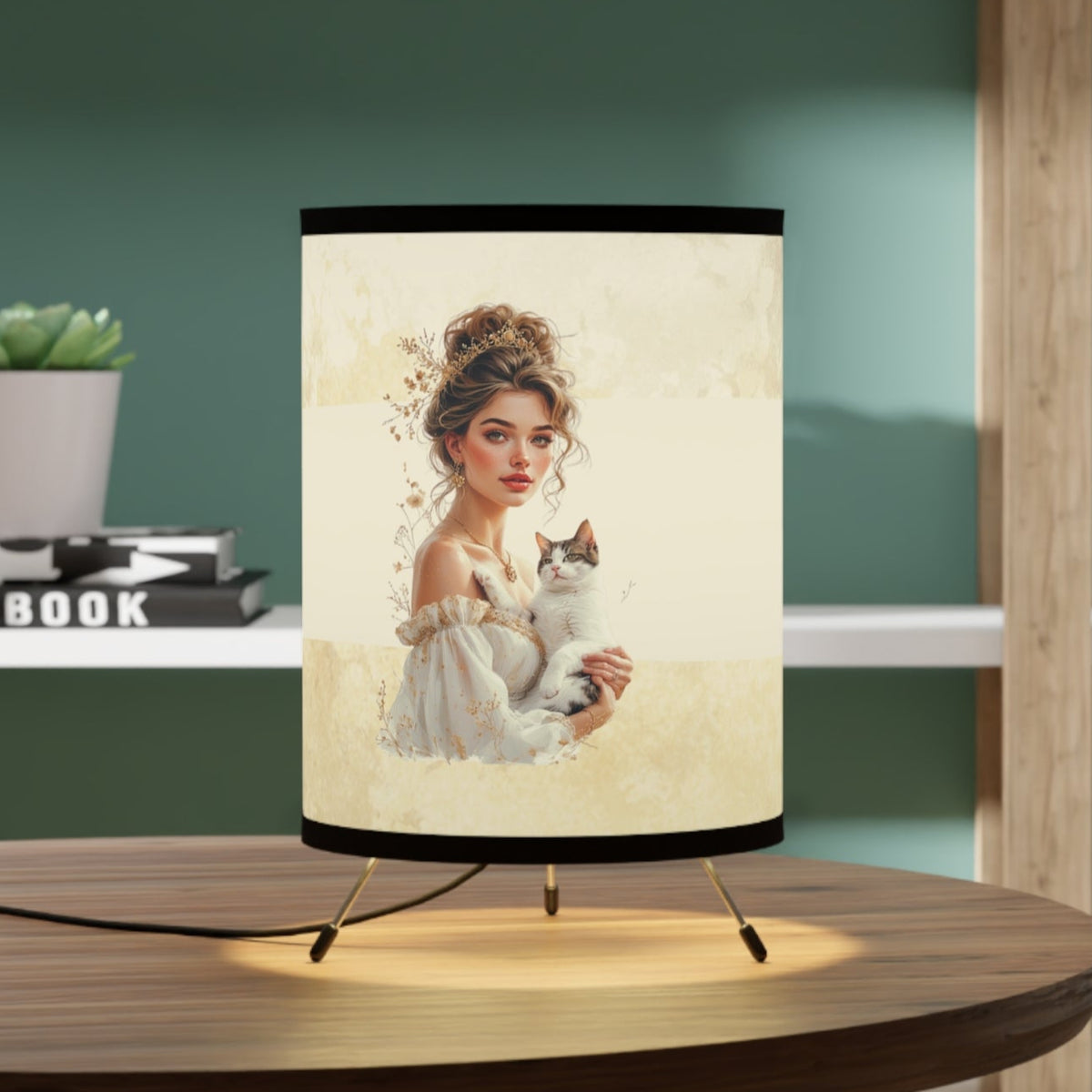 Glamorous Cat Lady Tripod Lamp, Unique Gift for Cat Ladies