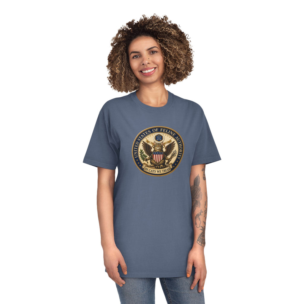 United States Of Feline Authority Vintage Seal Cat Tee
