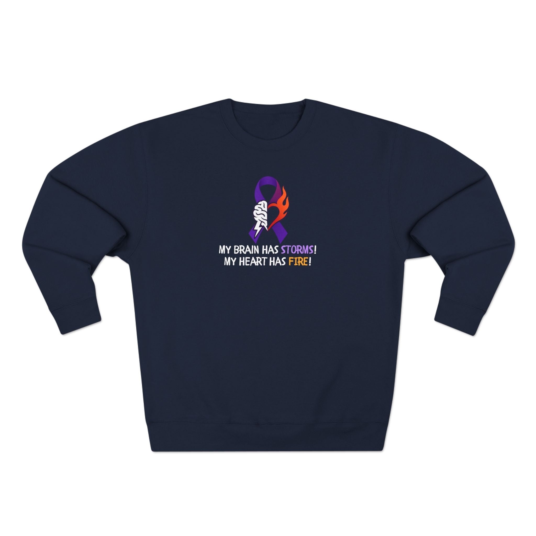 Epilepsy Awareness “Brain Storms & Heart Fire” Unisex Sweatshirt