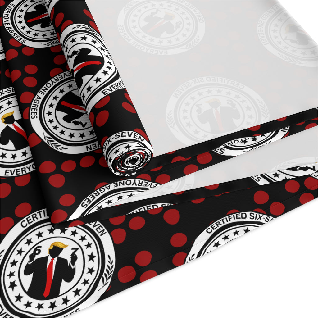 Certified Six Seven Table Runner – Political Parody Medallion Table Decor