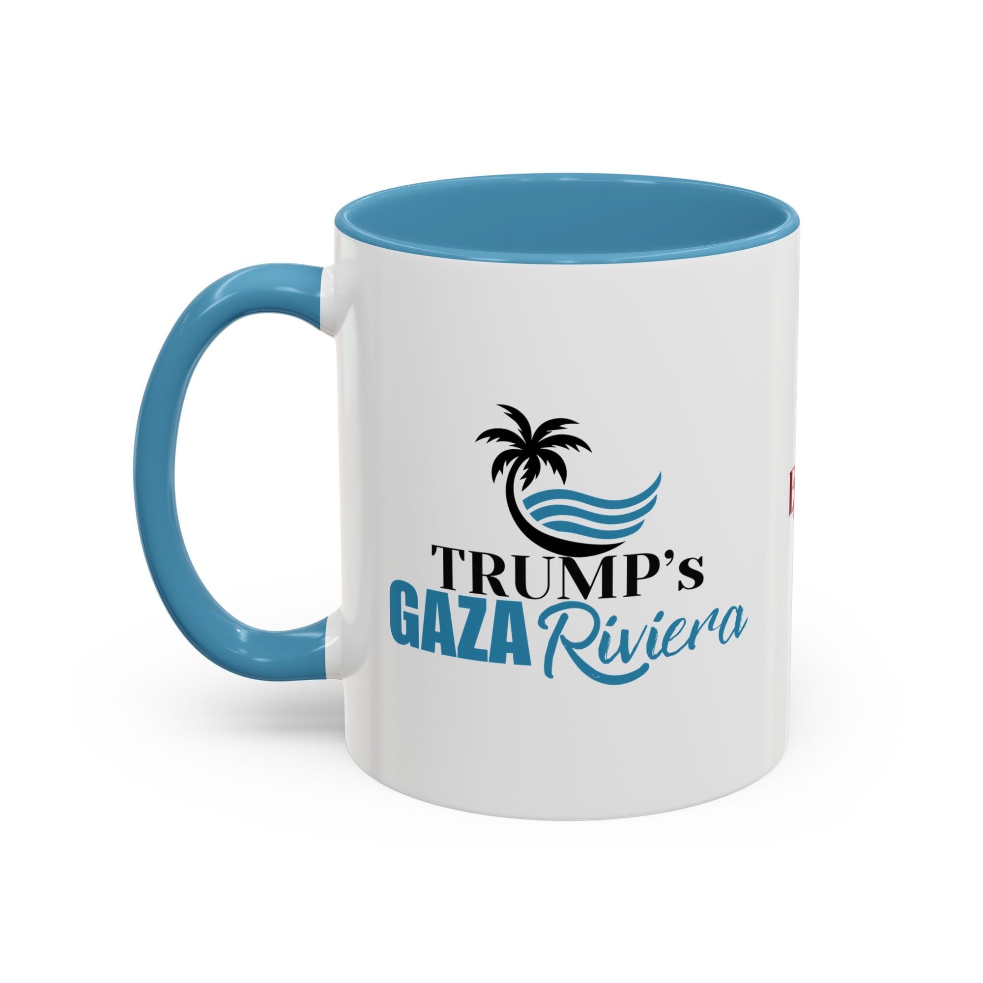 Tropical Trump’s Gaza Riviera Accent Coffee Mug - 11 & 15oz Ceramic Mug for Beach Lovers Printify