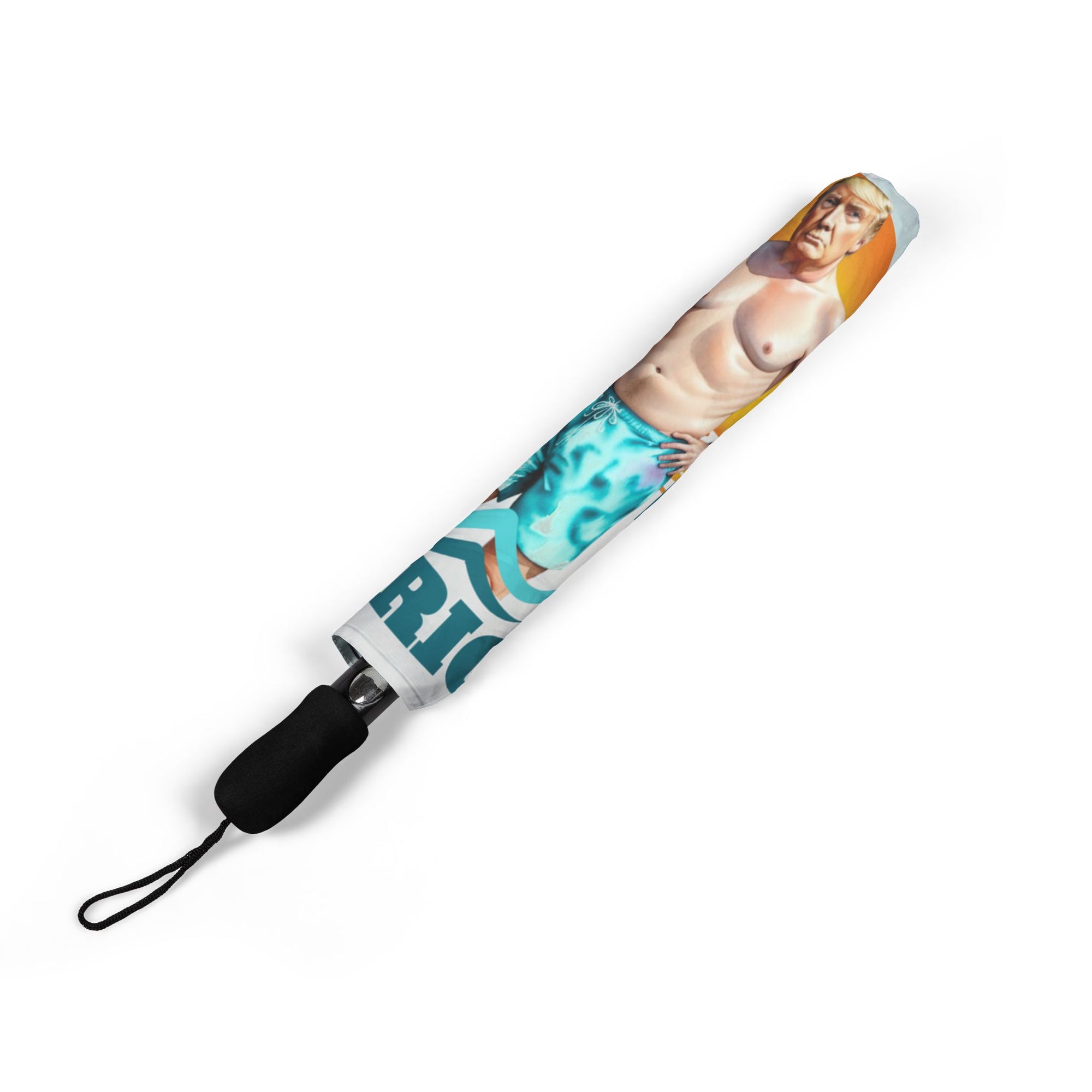 Colorful Foldable Umbrella with Trump's Gulf Design, Rain Gear