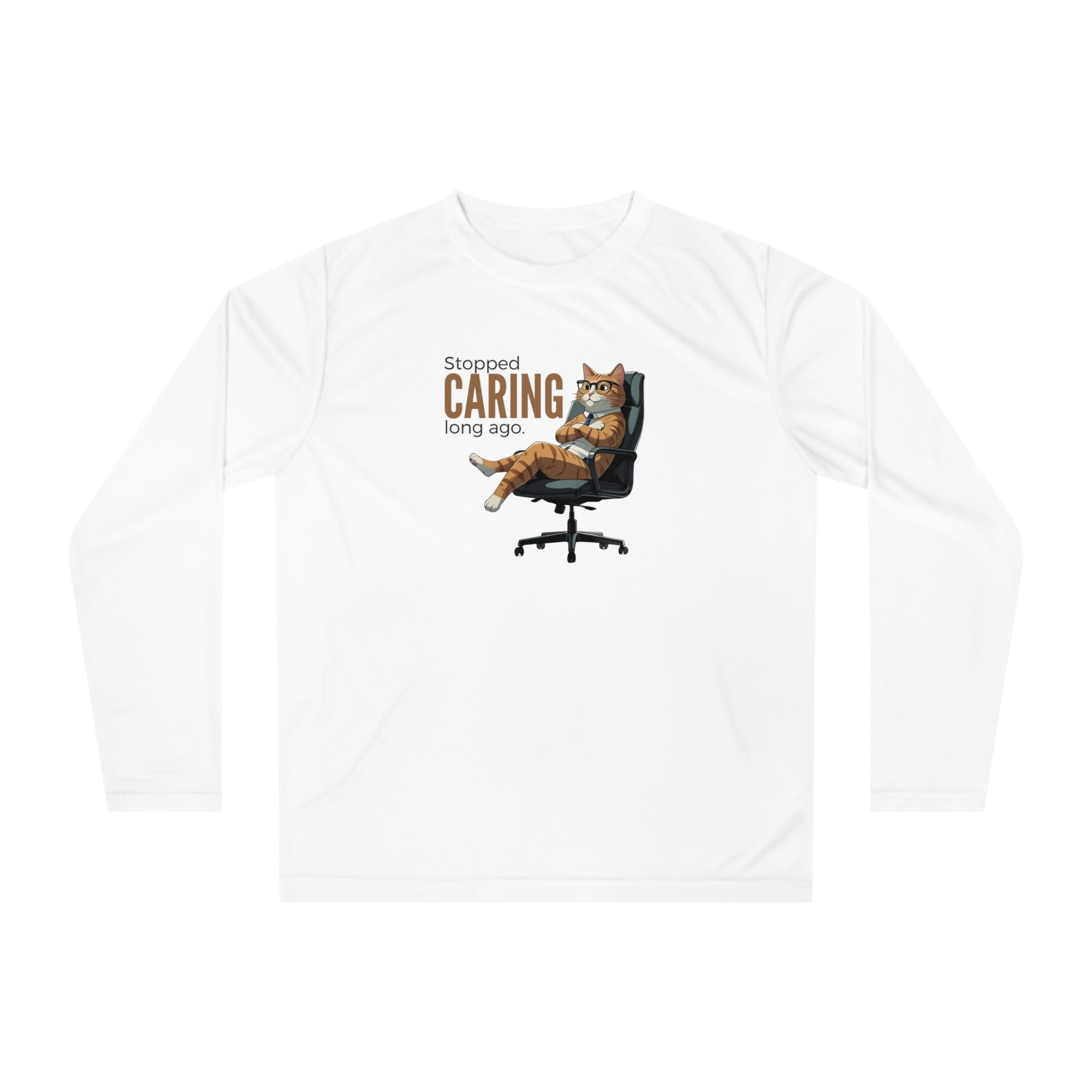 Funny Office Cat Unisex Performance Long Sleeve Shirt