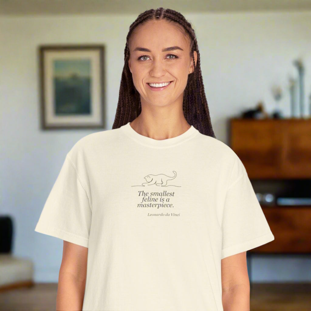 Leonardo da Vinci Inspired Unisex T-Shirt - "The Smallest Feline is a Masterpiece"