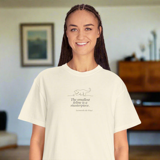 Leonardo da Vinci Inspired Unisex T-Shirt - "The Smallest Feline is a Masterpiece"