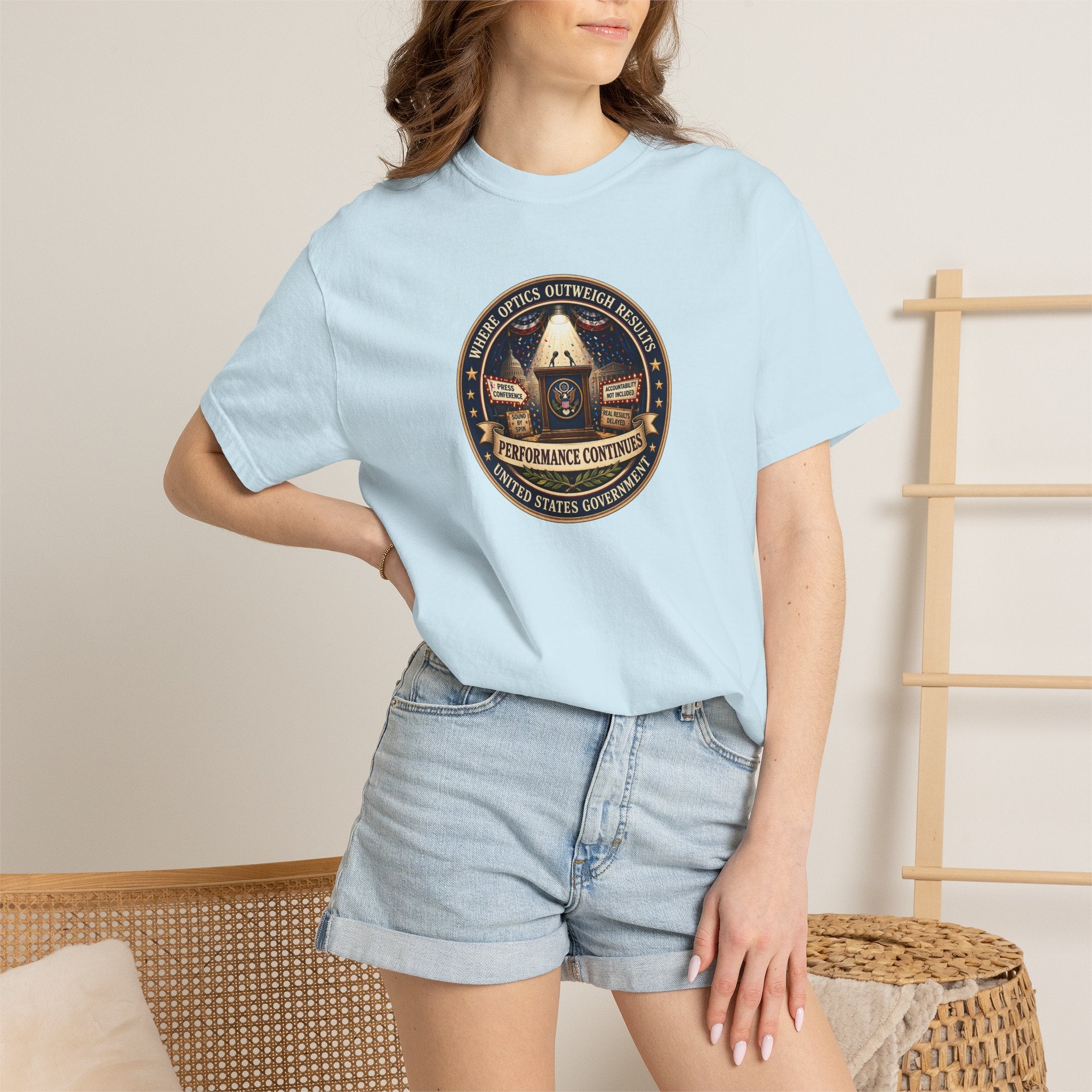 Where Optics Outweigh Results Graphic T-Shirt – Performance Continues Seal Tee