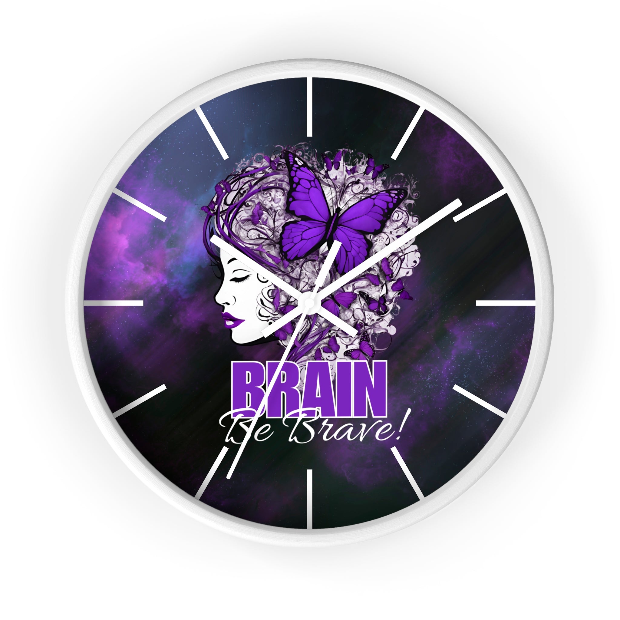 Photo depicting the ​Beautiful Brain Be Brave Wall Clock from EpiAl's Shop.
