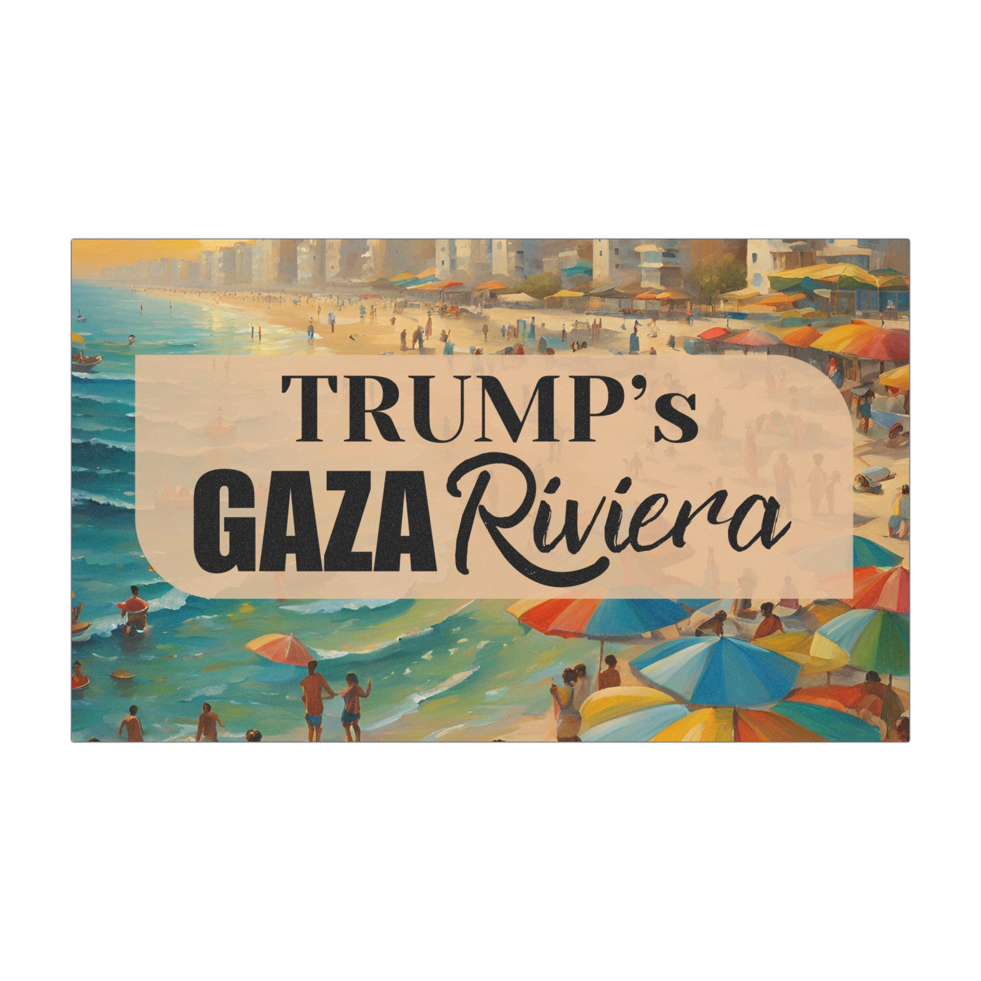Trump's Seaside Gaza Riviera Car Magnet - Fun Travel Decor