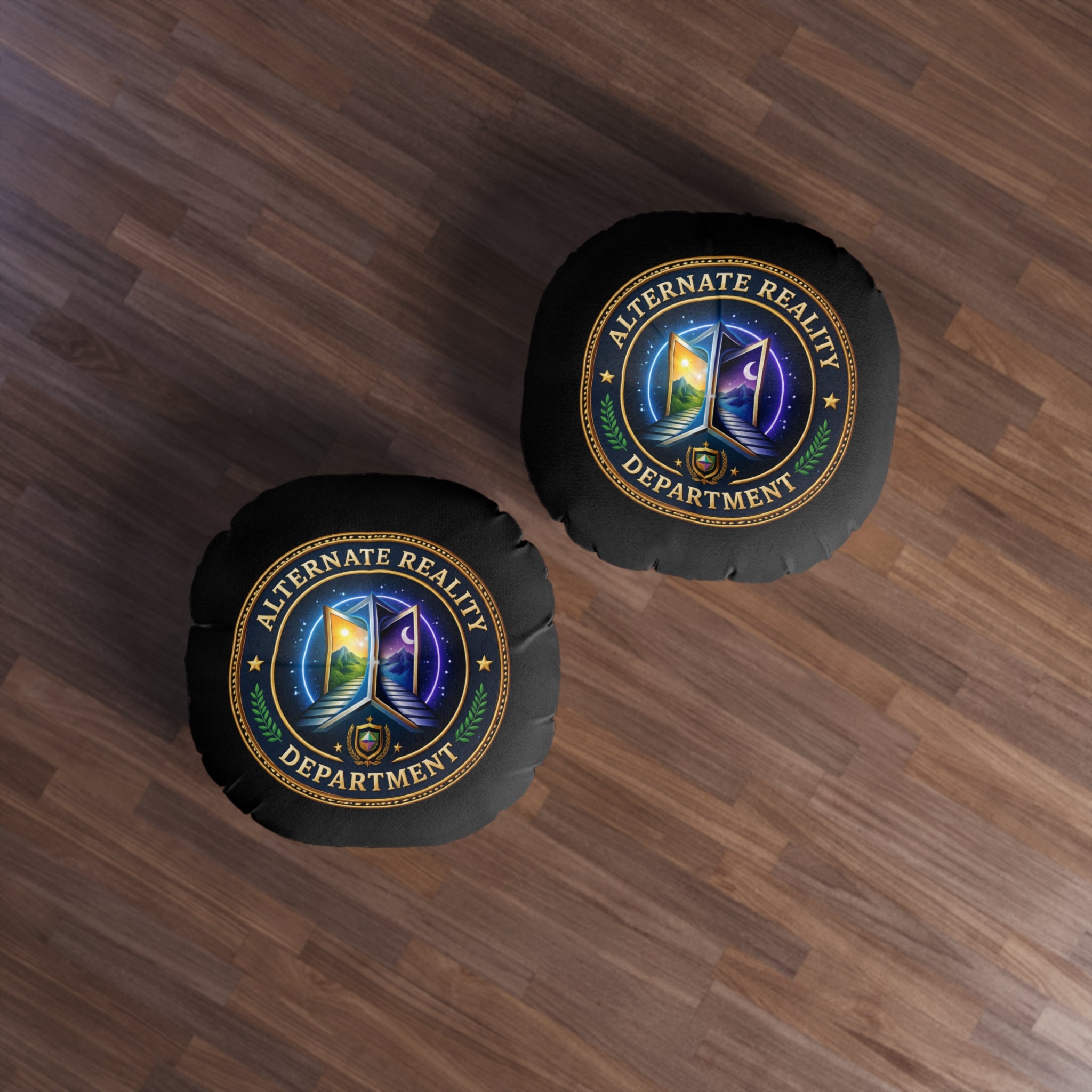 Alternate Reality Department Round Floor Pillow – Political Satire Statement Cushion (26” or 30”)