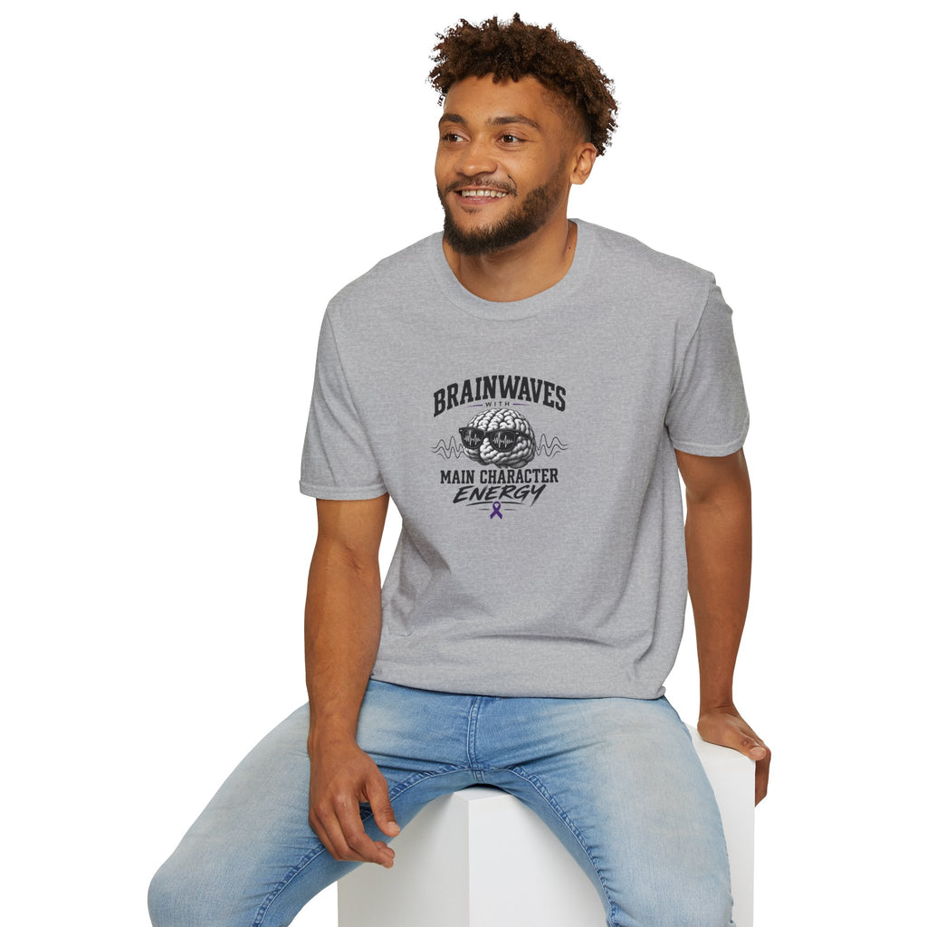 Brainwaves With Main Character Energy Epilepsy Awareness T-Shirt