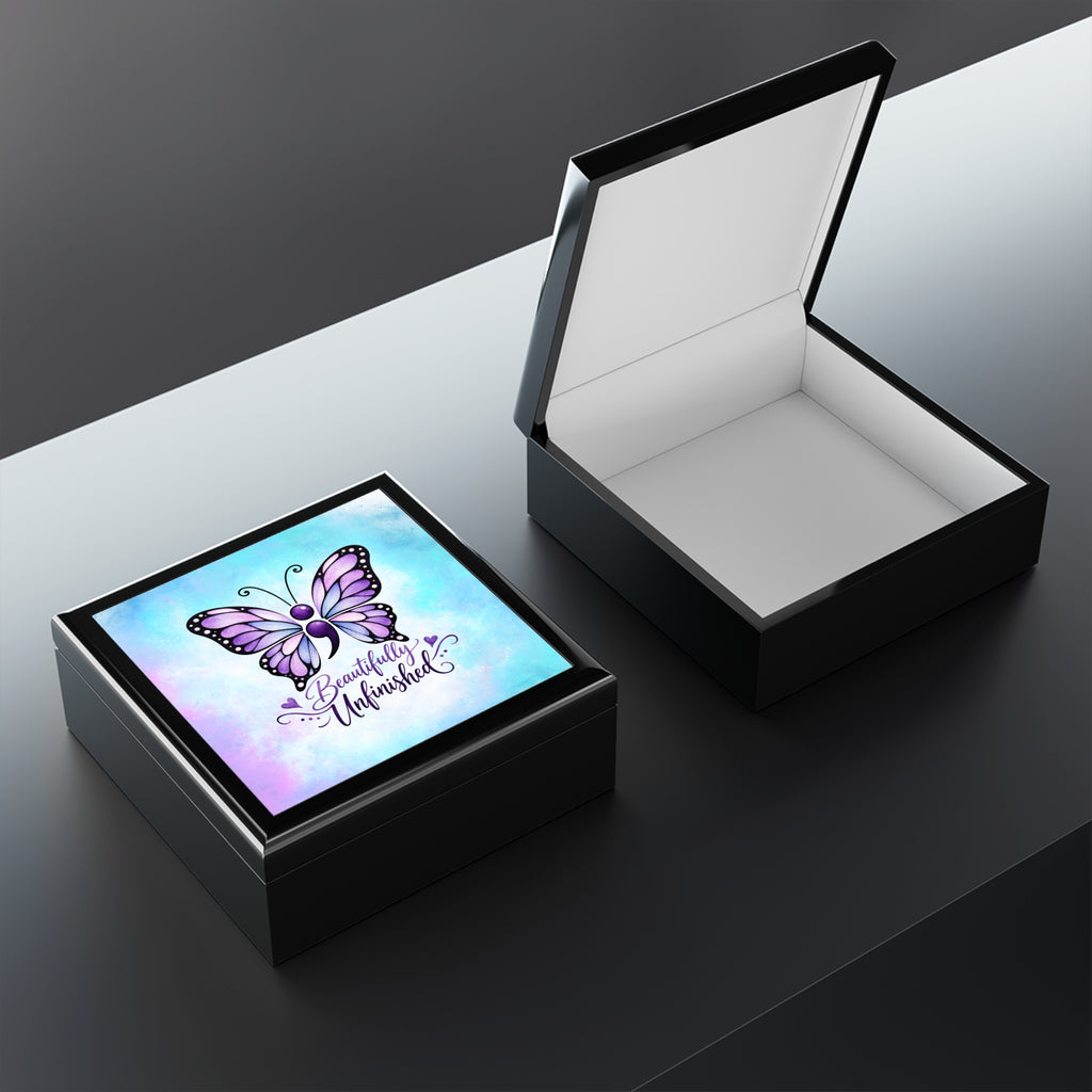 Beautifully Unfinished Butterfly Jewelry Box | Inspirational Keepsake Box